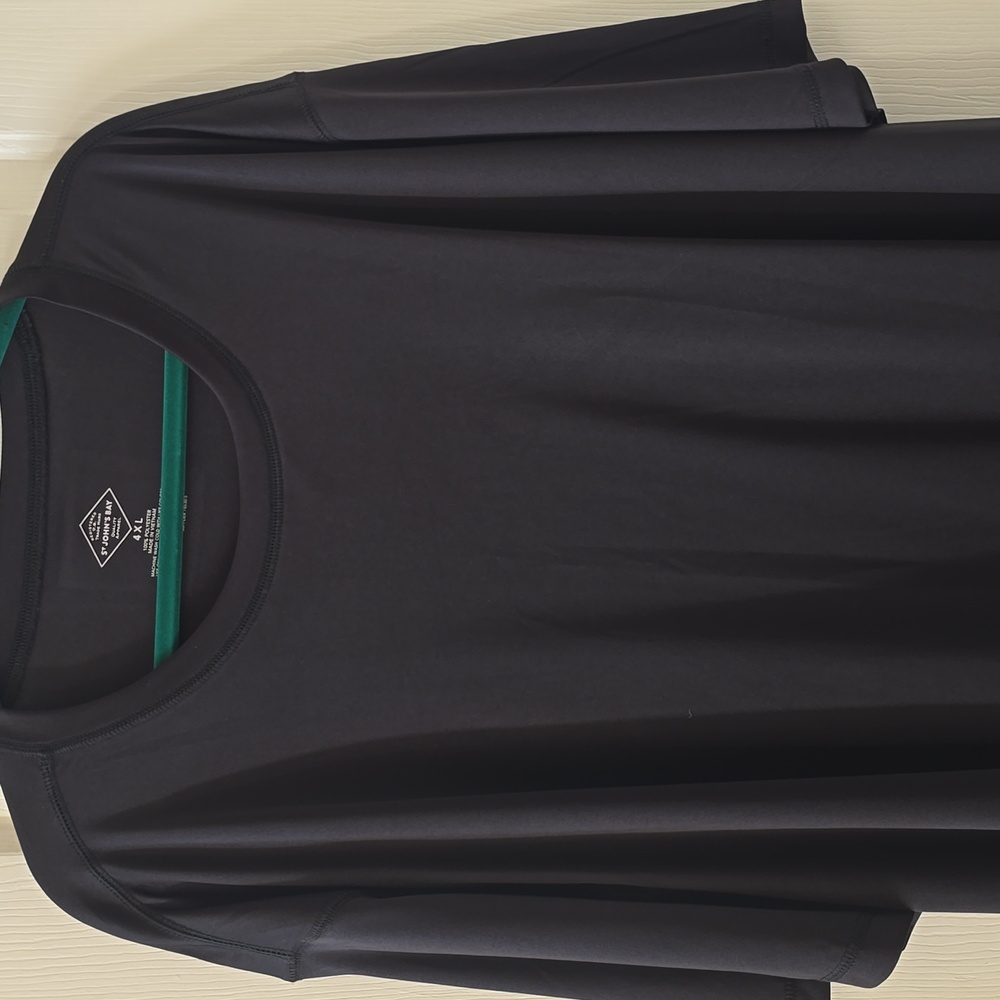 ST. JOHN'S BAY MENS BIG AND TALL BLACK SHORT SLEEVES CREWNECK TEE-SHIRT SIZE 4XL